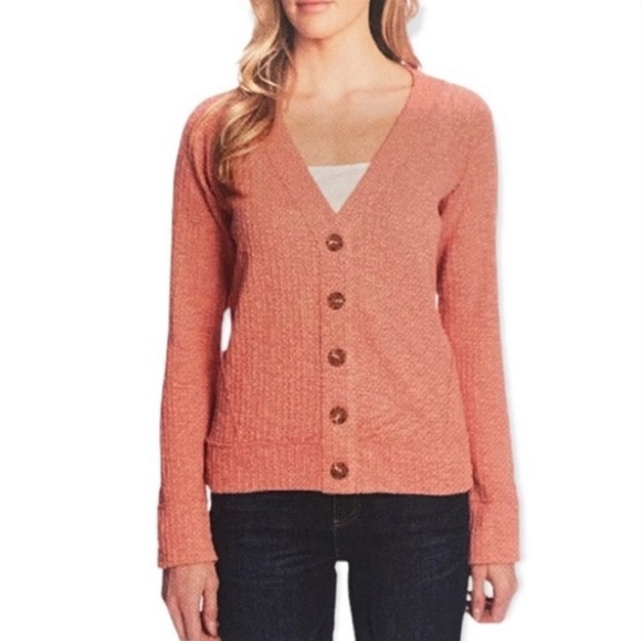 Two by Vince Camuto Sweaters - 𝅺Two by Vince Camuto Peach Waffle Knit Cardigan Size XL